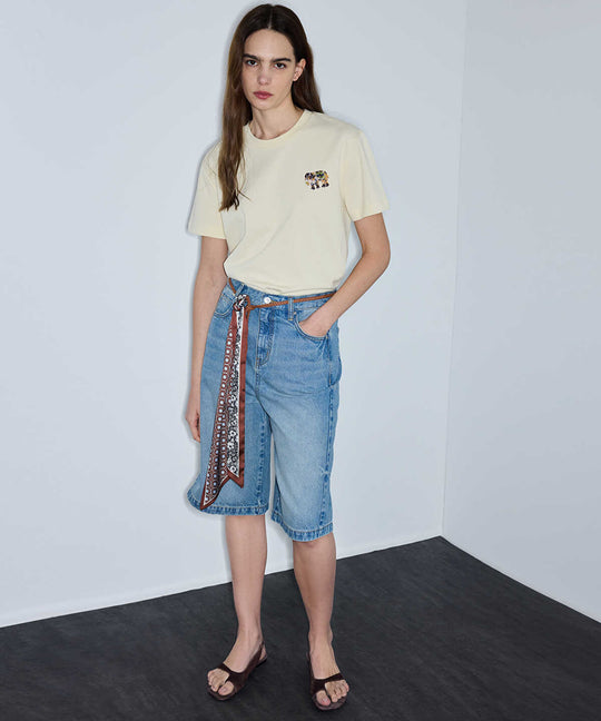 T-Shirt with Embellished Applique