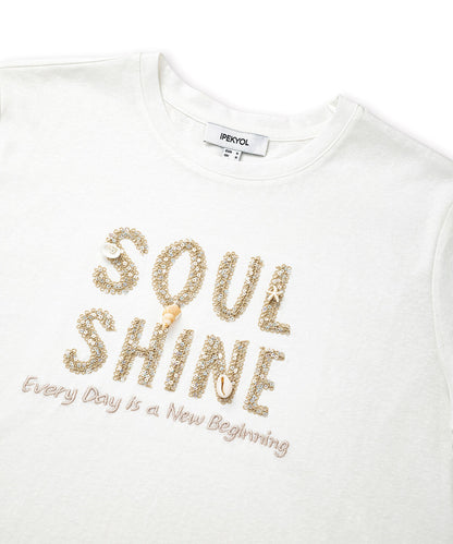 Embroidered T-Shirt with Sequins