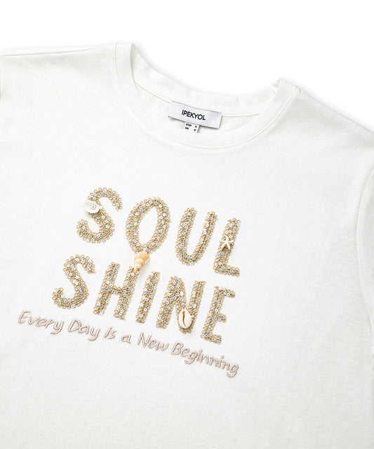 Embroidered T-Shirt with Sequins
