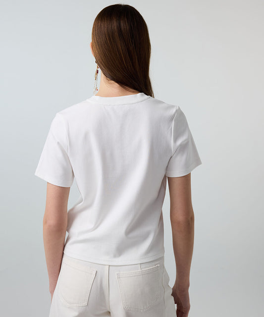 Embroidered T-Shirt with Seashells