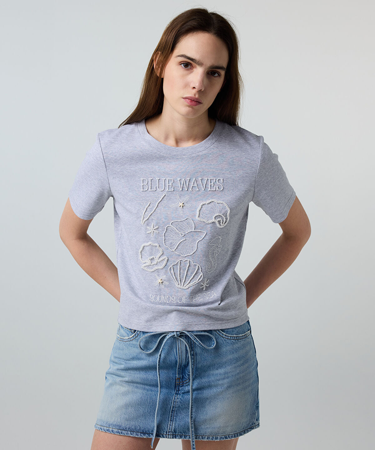 Embroidered Slogan T-Shirt