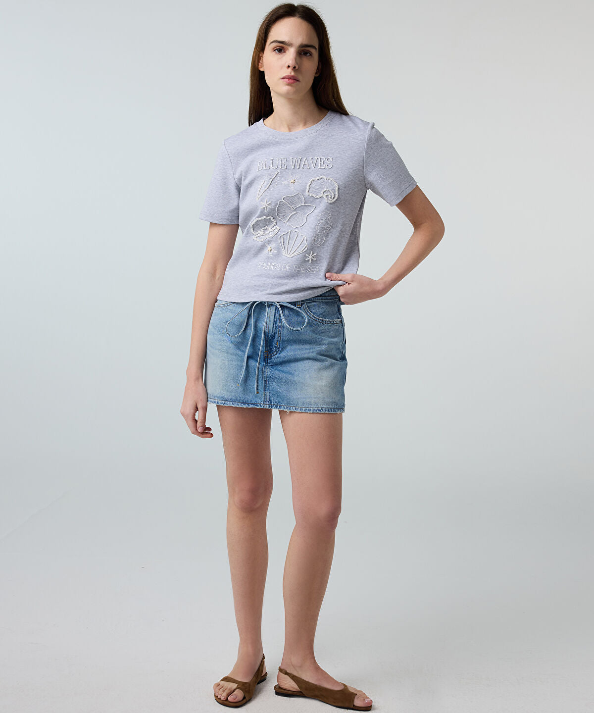 Zoomed Embroidered Slogan T-Shirt