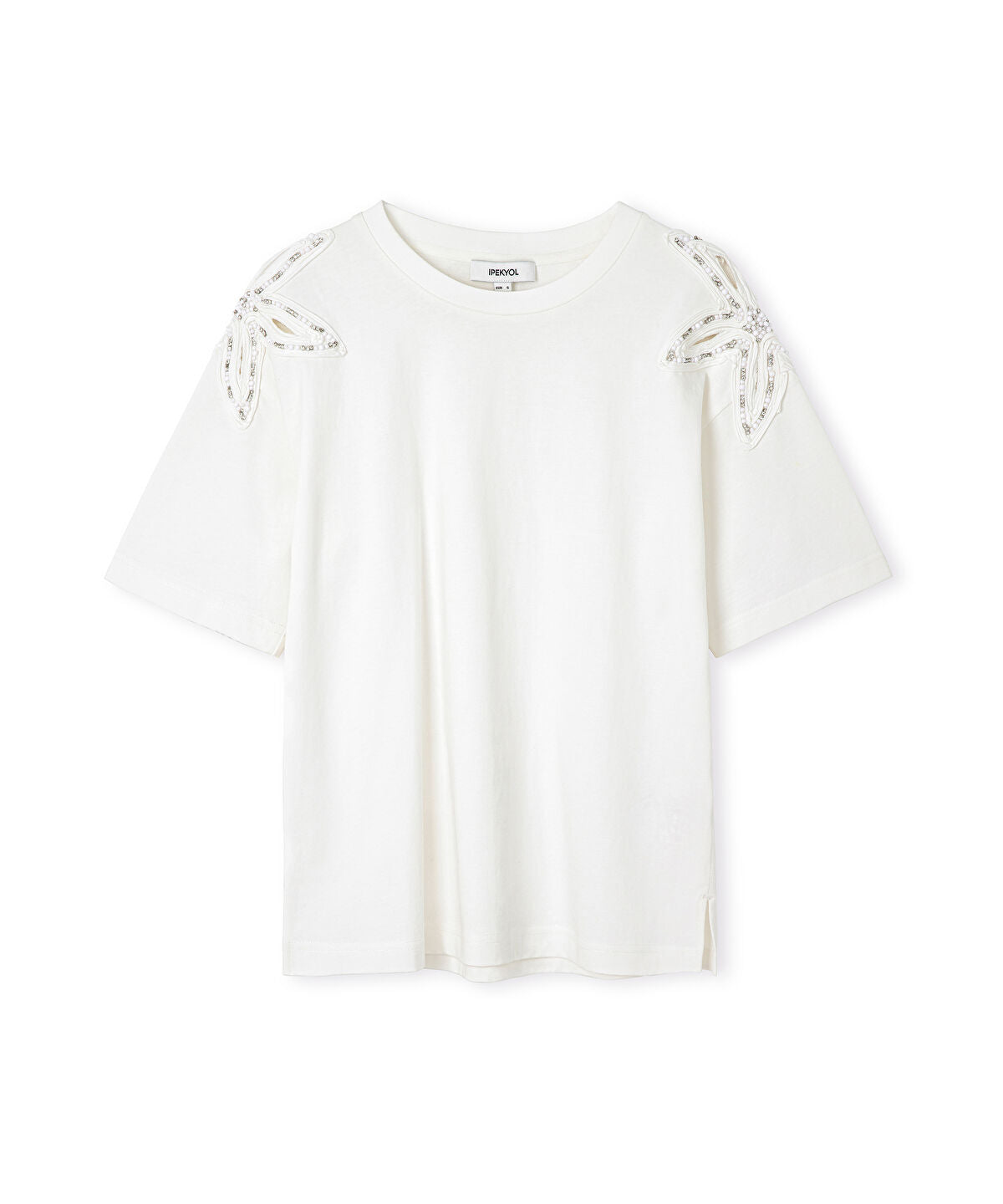 Embroidered Cutout T-Shirt