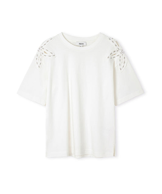 Embroidered Cutout T-Shirt