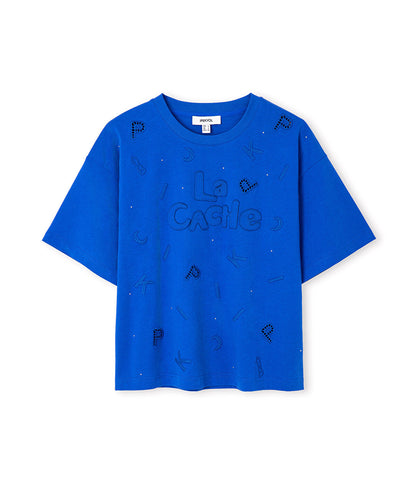 Embroidered Rhinestone T-Shirt 