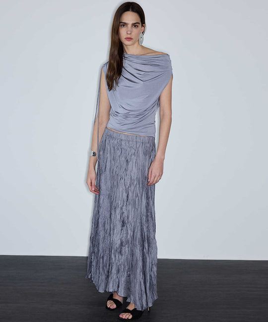 Asymmetric Gathered T-Shirt