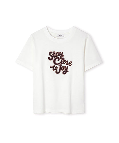 Beaded Slogan T-Shirt
