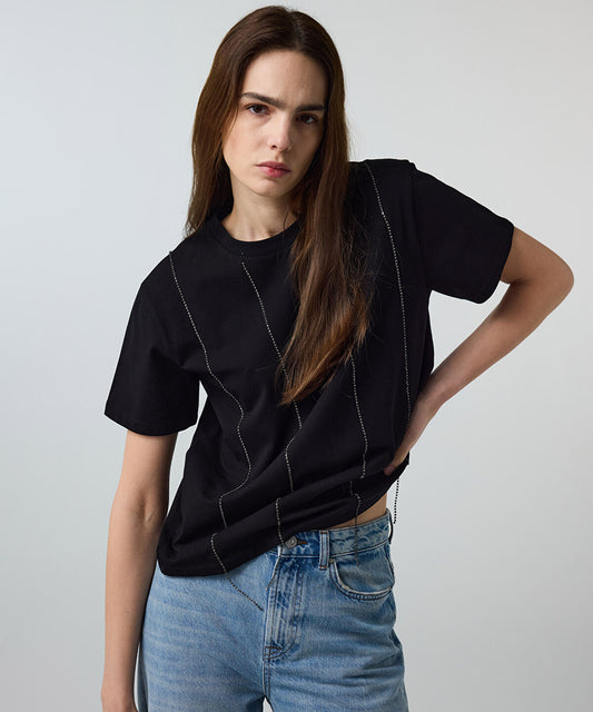 Rhinestone-Embellished T-Shirt