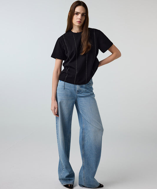 Rhinestone-Embellished T-Shirt