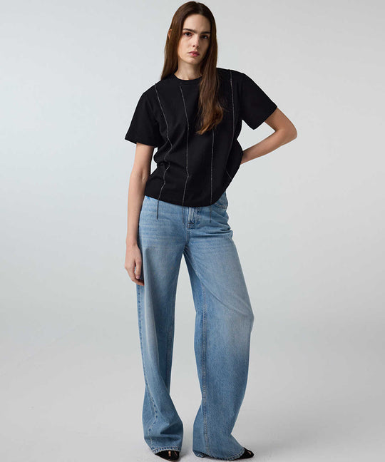Rhinestone-Embellished T-Shirt