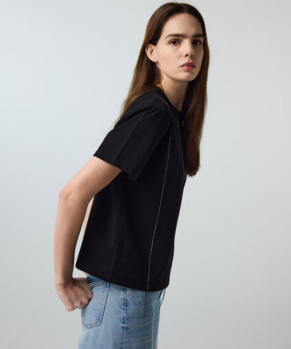 Rhinestone-Embellished T-Shirt