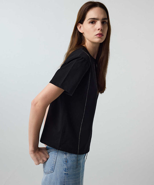 Rhinestone-Embellished T-Shirt