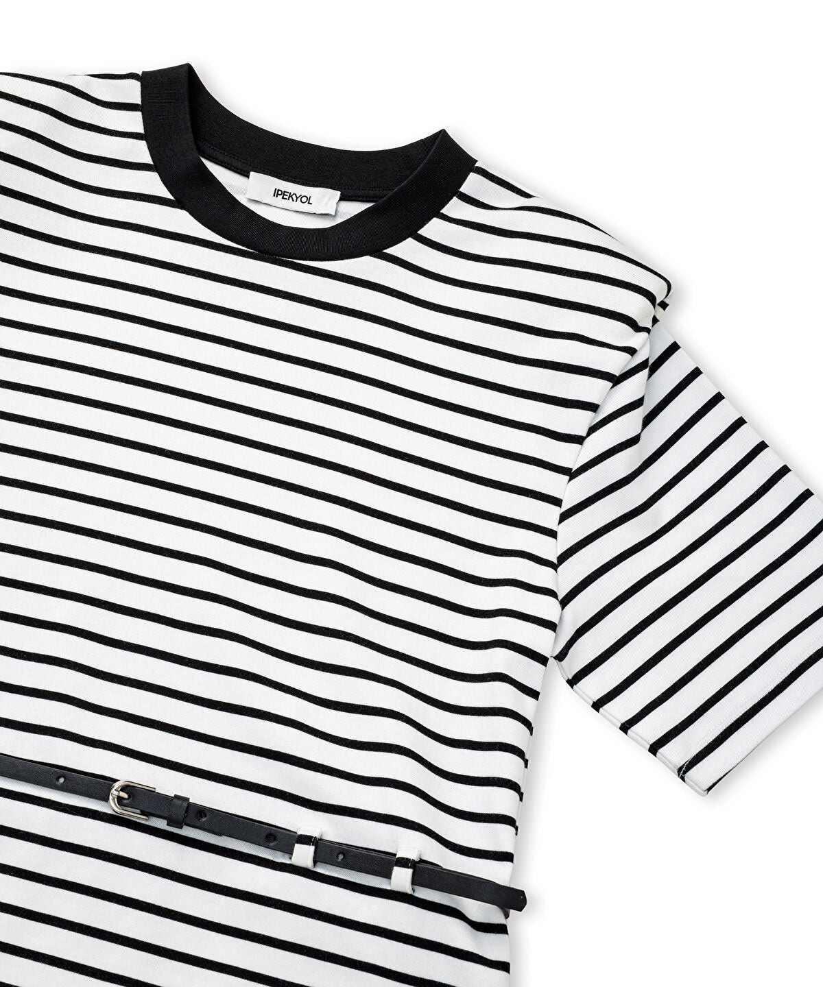 Striped T-Shirt with Shoulder Pads