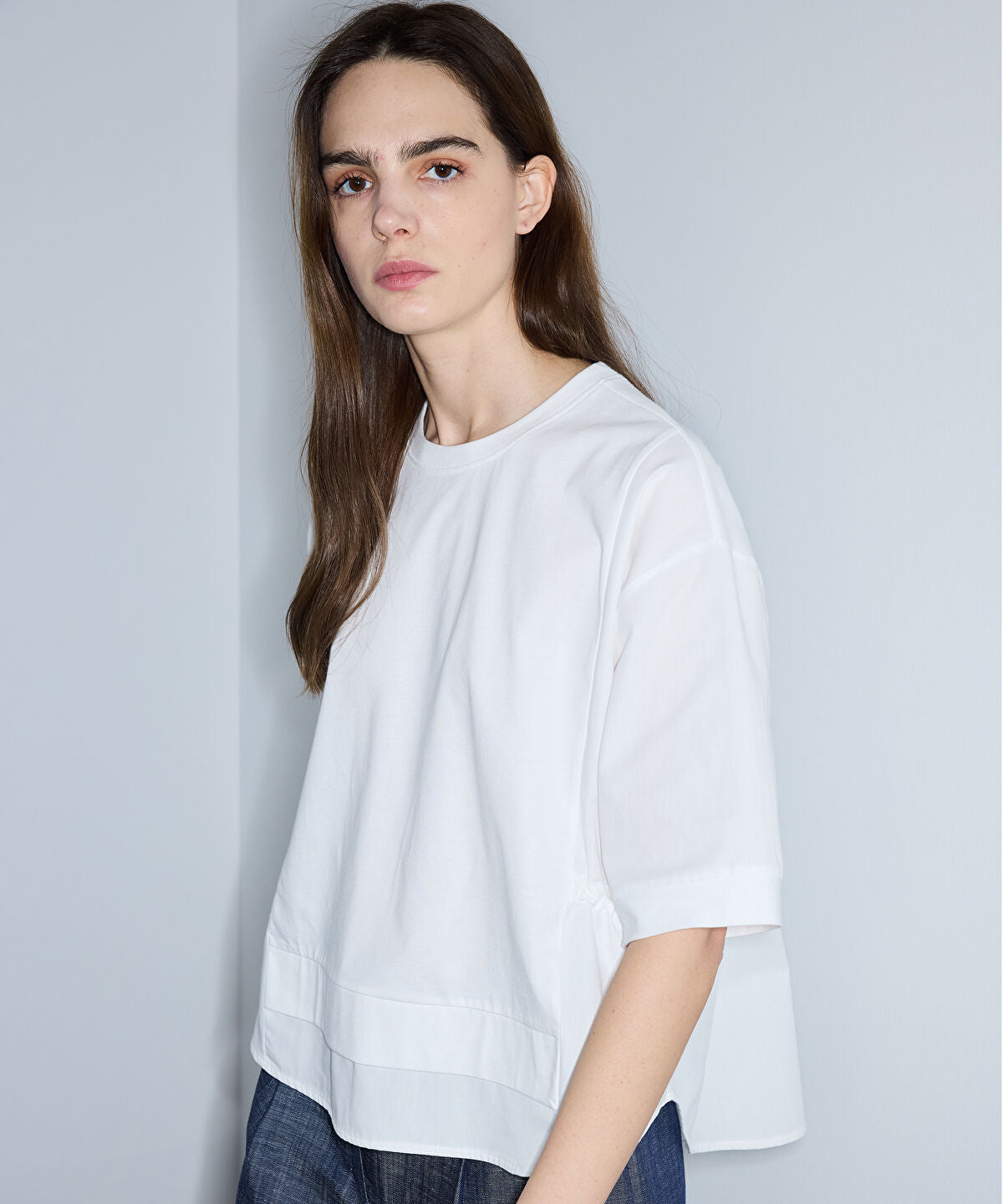 Zoomed Adjustable Waist Mixed Media T-Shirt