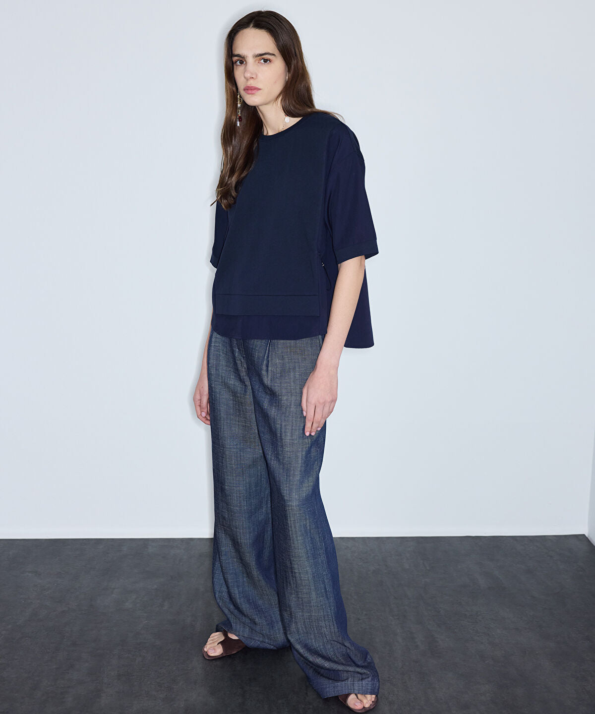Zoomed Adjustable Waist Mixed Media T-Shirt
