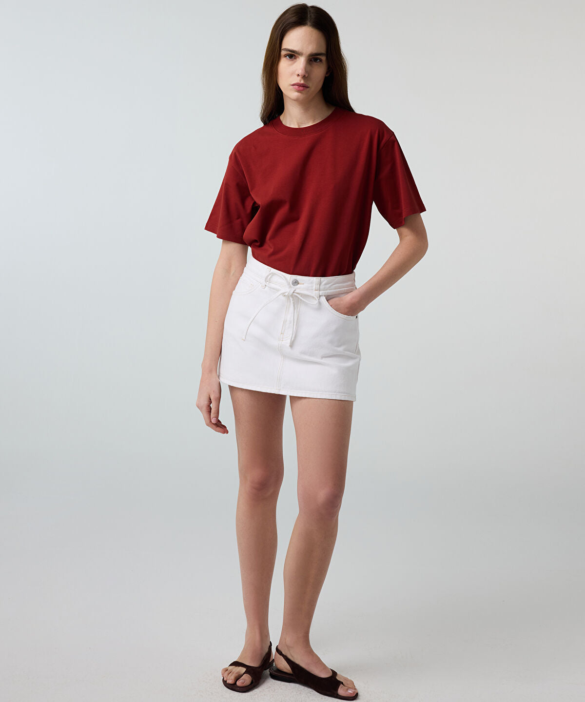 Zoomed Crew Neck Basic T-Shirt