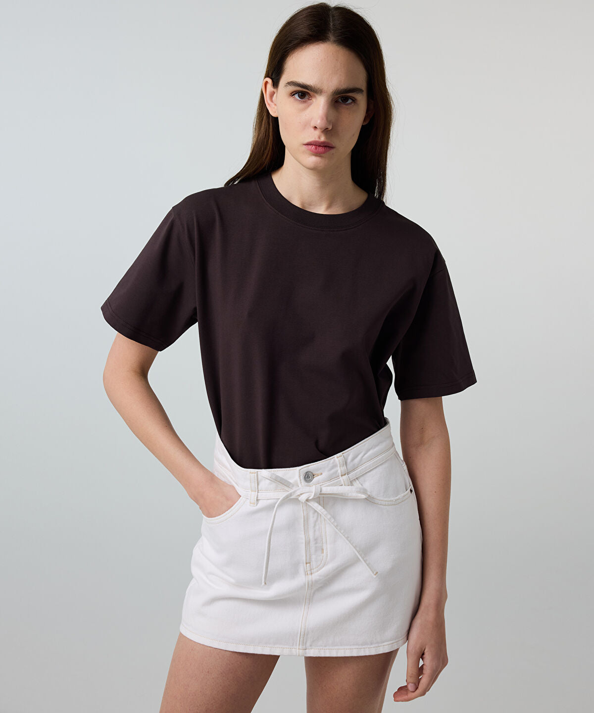 Zoomed Crew Neck Basic T-Shirt