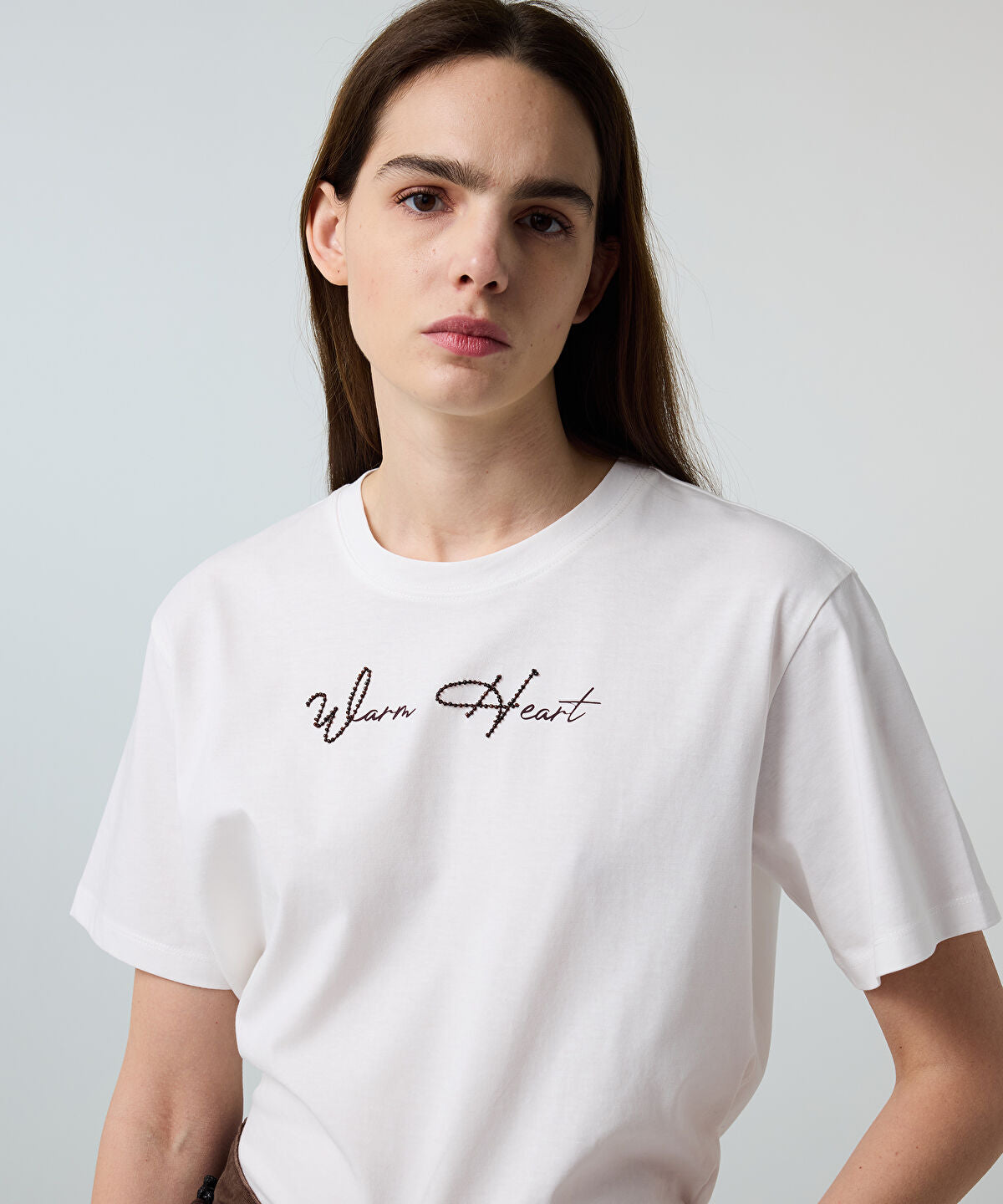 Zoomed Embroidered Slogan T-Shirt