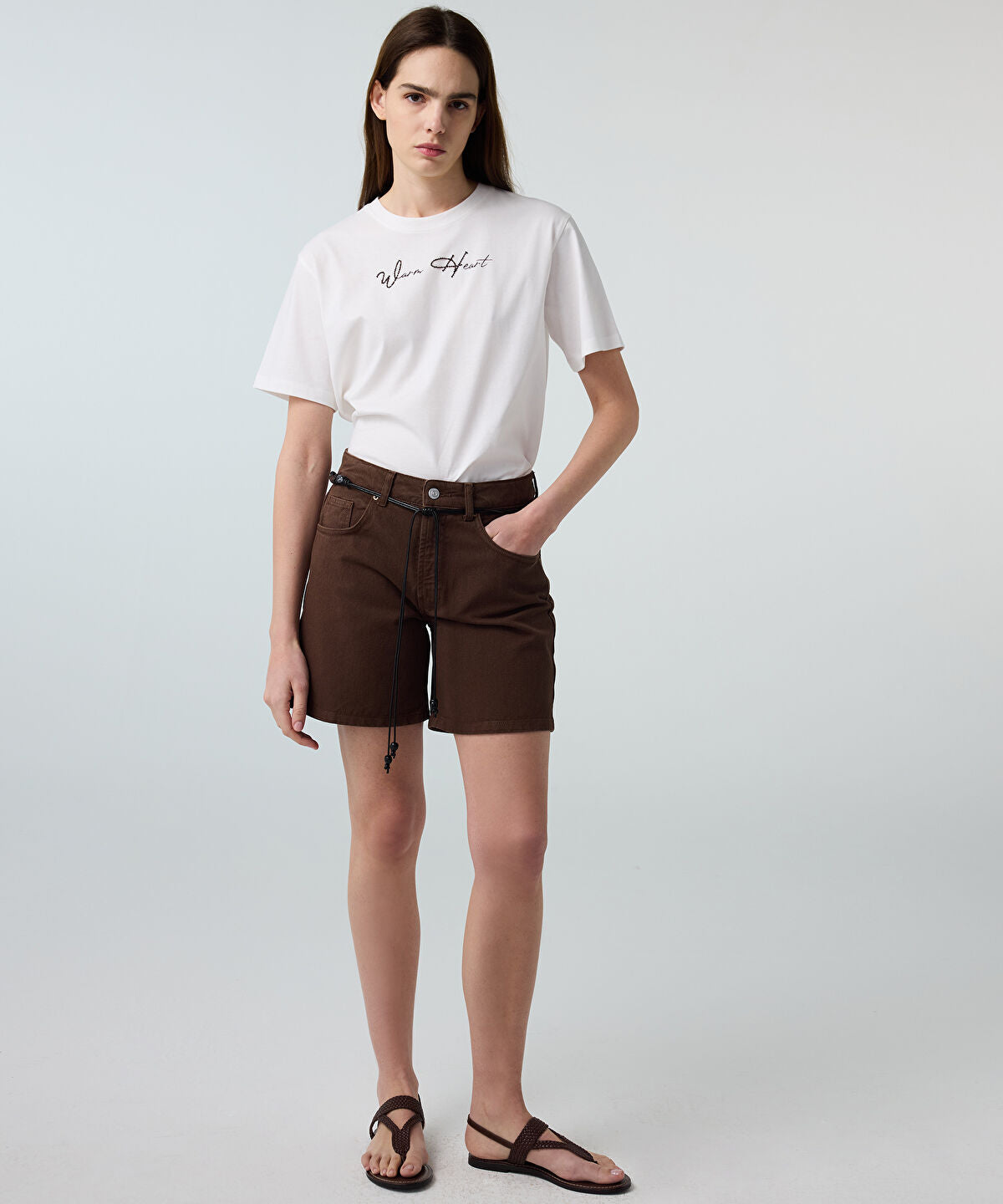 Zoomed Embroidered Slogan T-Shirt