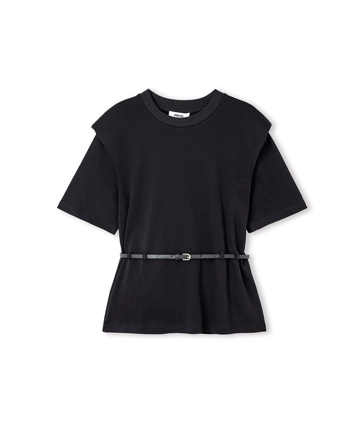 Zoomed Belted Crew Neck T-Shirt