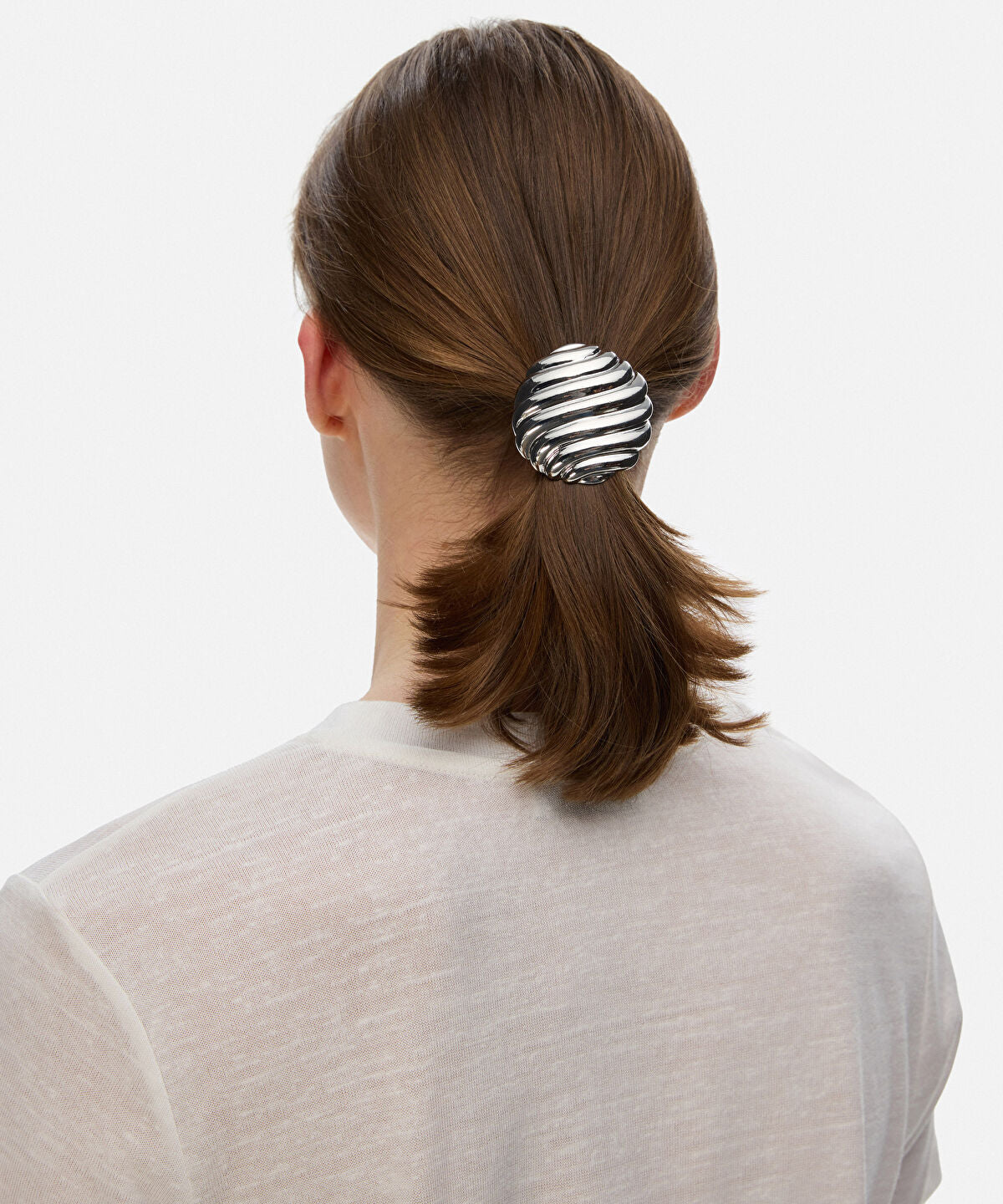 Zoomed Textured Metal Hair Clip
