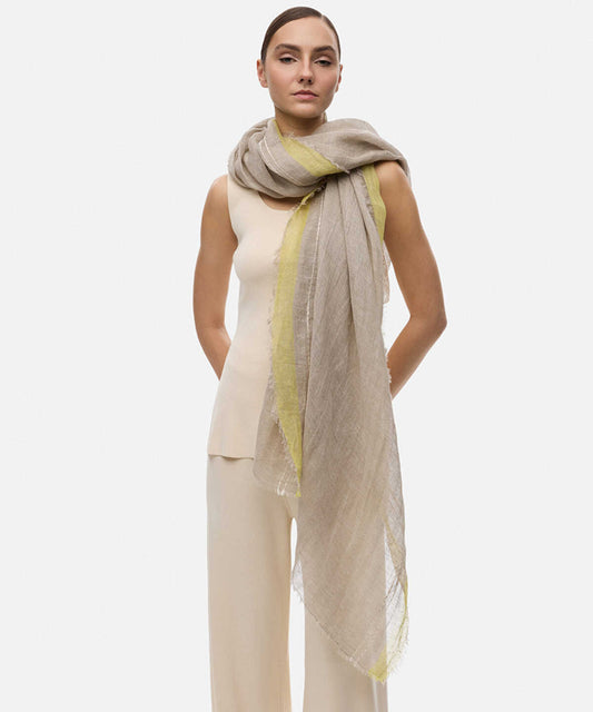 Color-Block Linen Scarf
