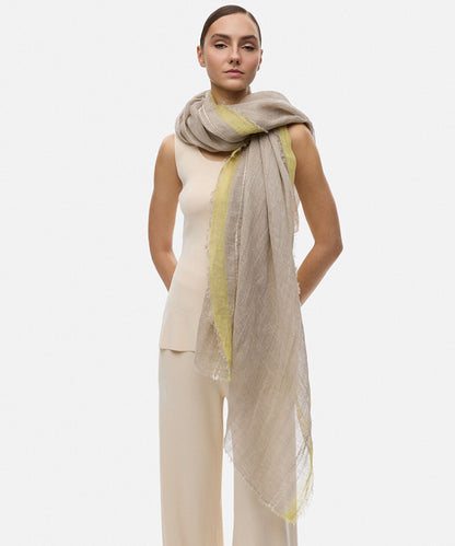 Color-Block Linen Scarf