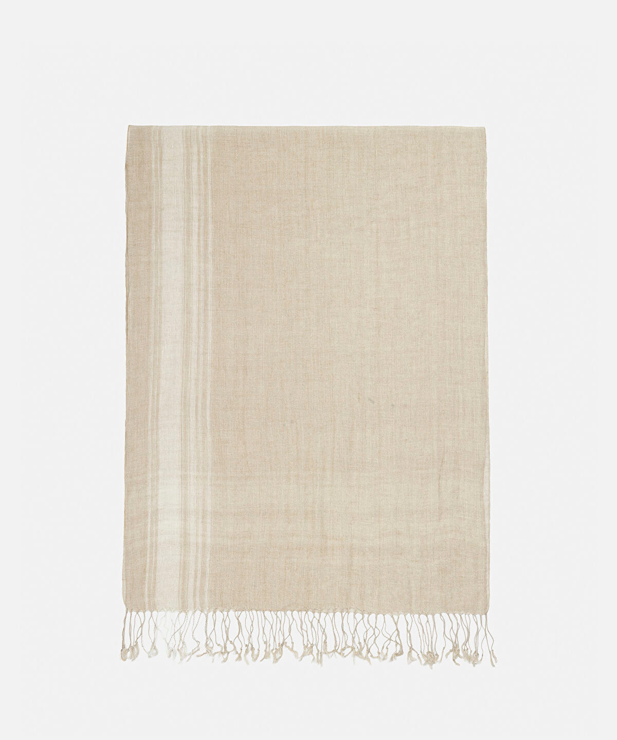 Zoomed Fringed Linen Scarf