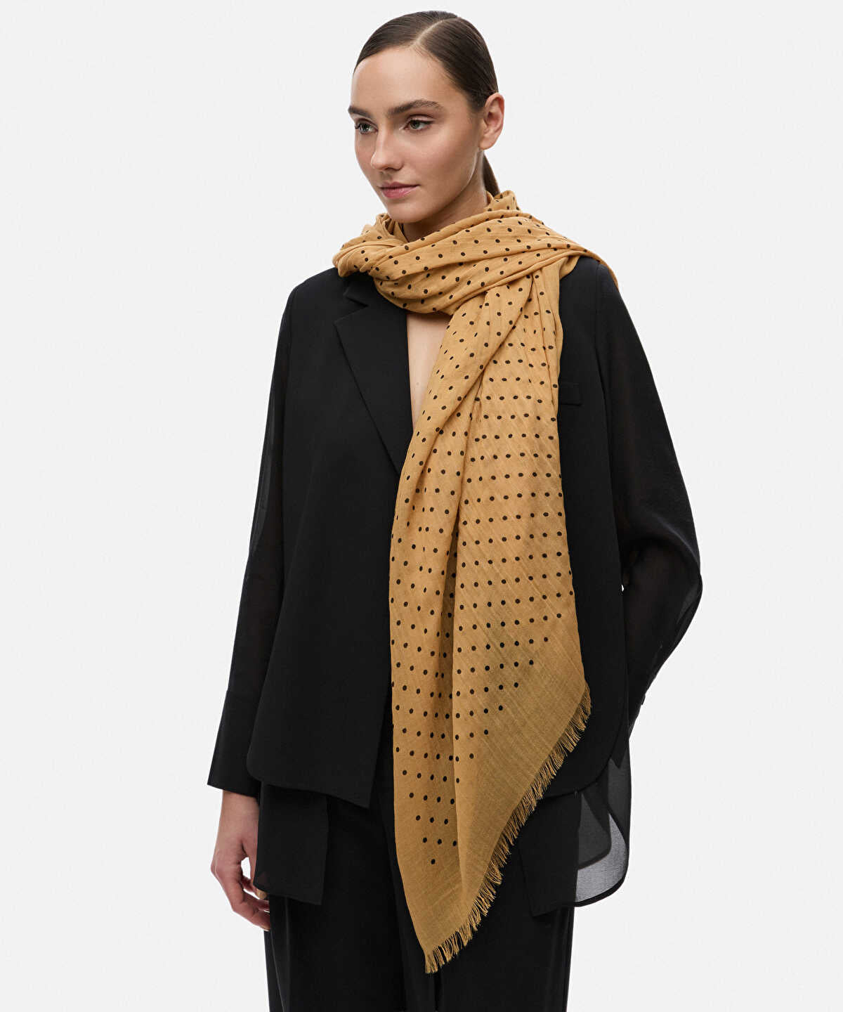 Zoomed Polka-Dot Scarf