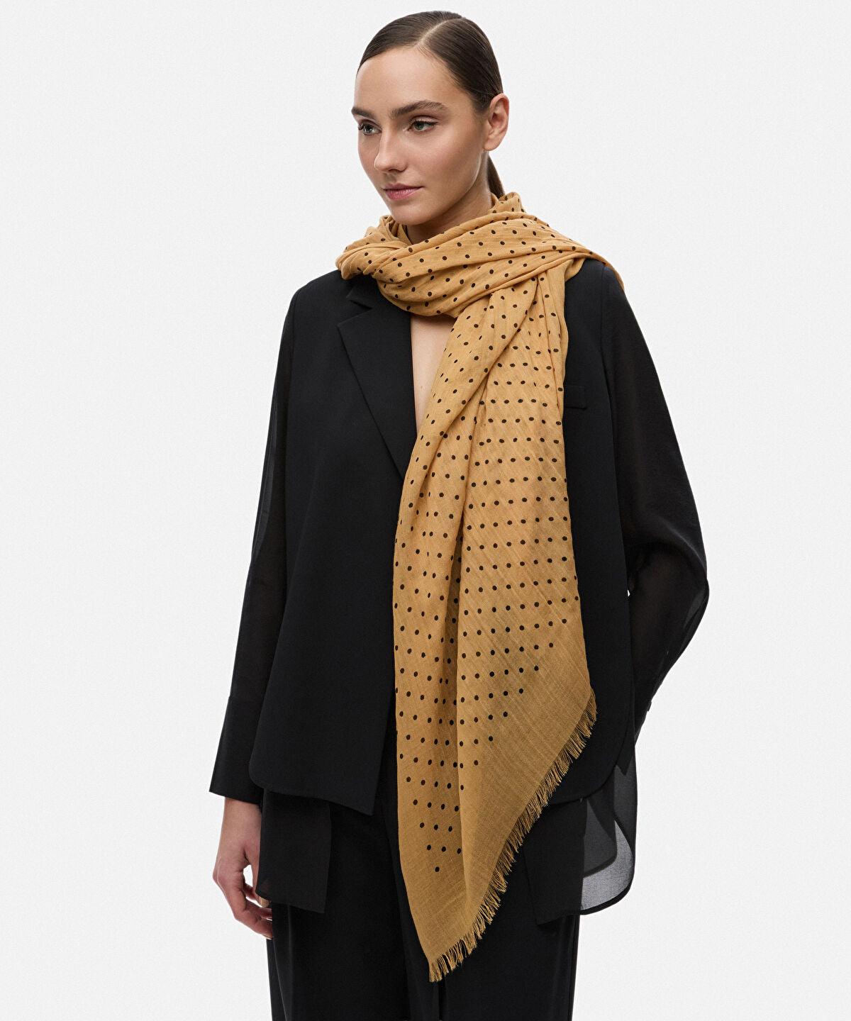 Zoomed Polka-Dot Scarf