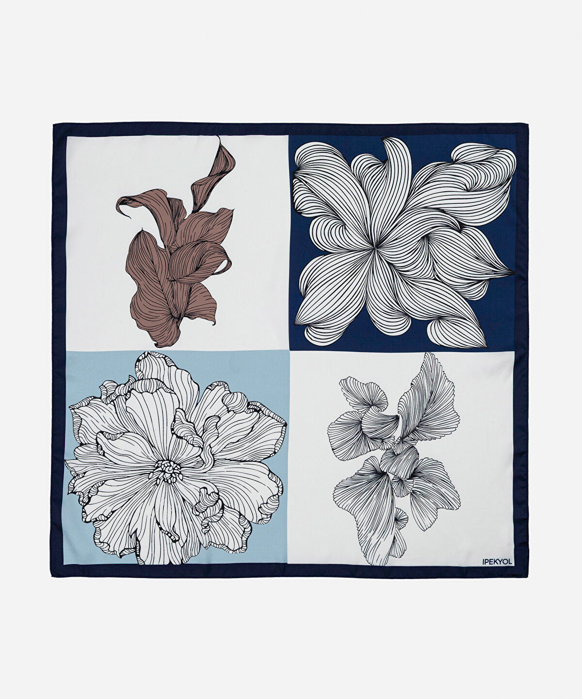 Zoomed Printed Color-Block Scarf