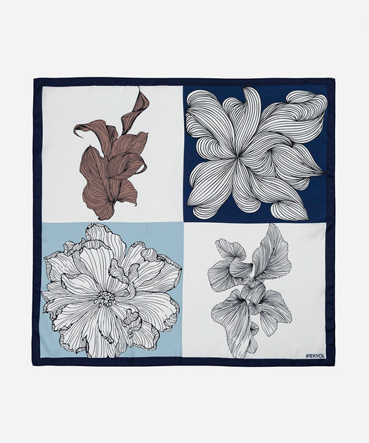 Printed Color-Block Scarf