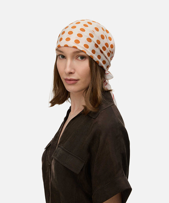 Polka Dot Silk Blend Scarf