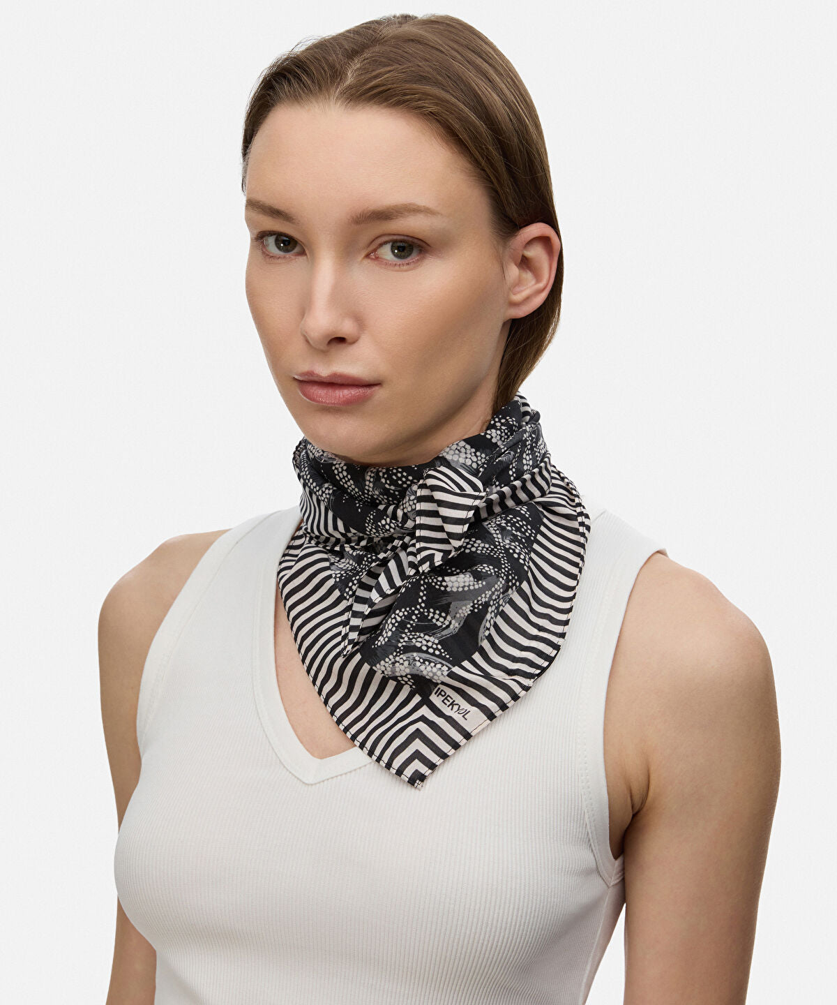 Printed Silk Blend Scarf