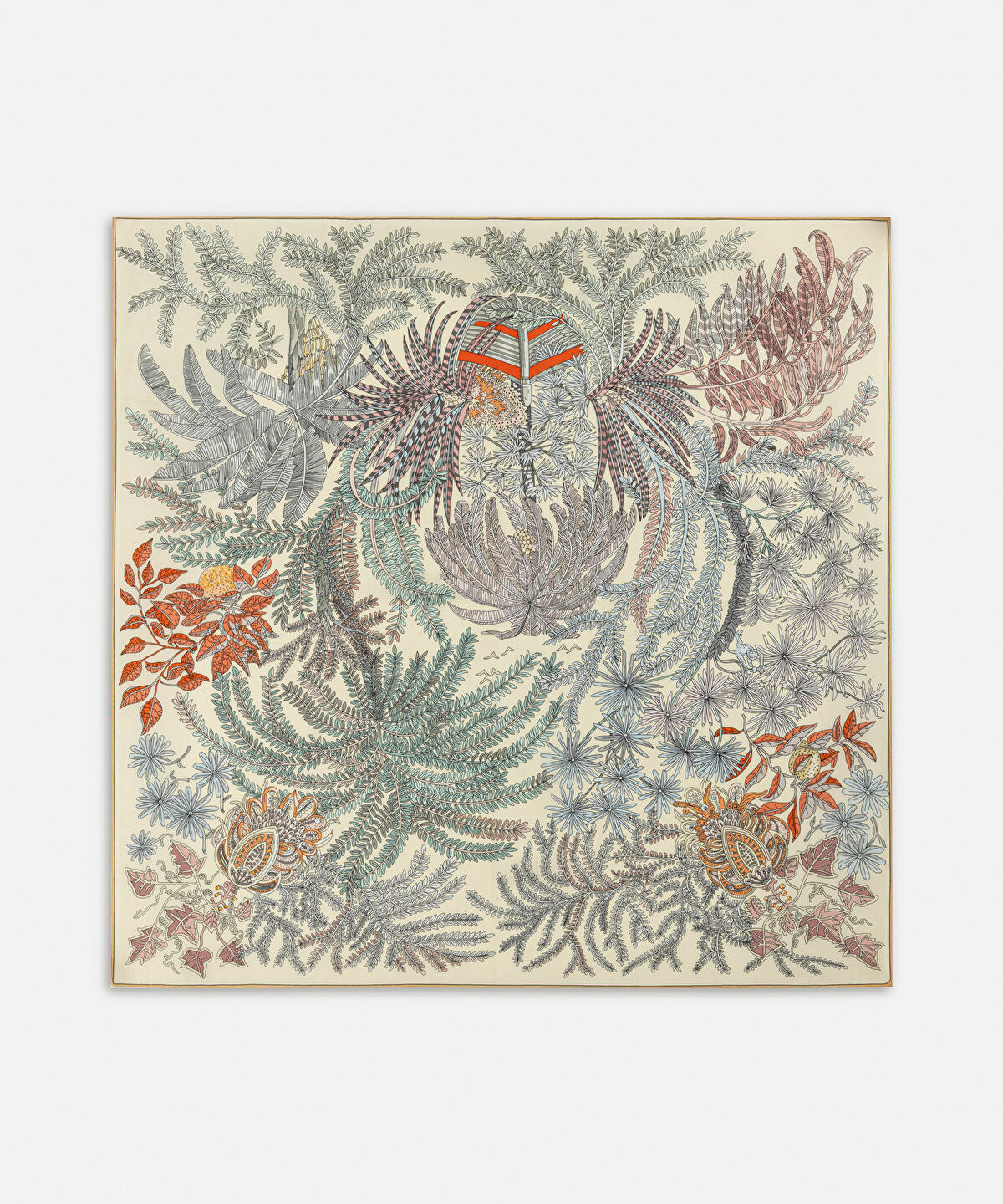 Zoomed Floral Print Silk Scarf