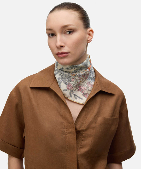 Floral Print Silk Scarf