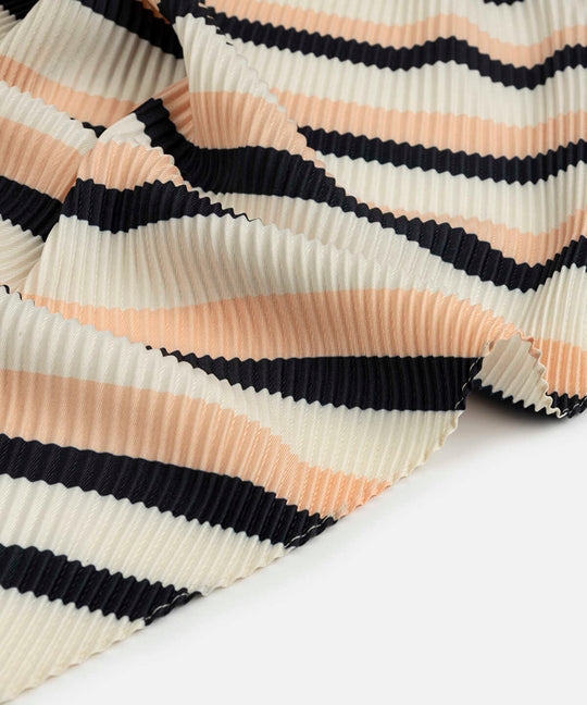Pleated Color-Block Scarf