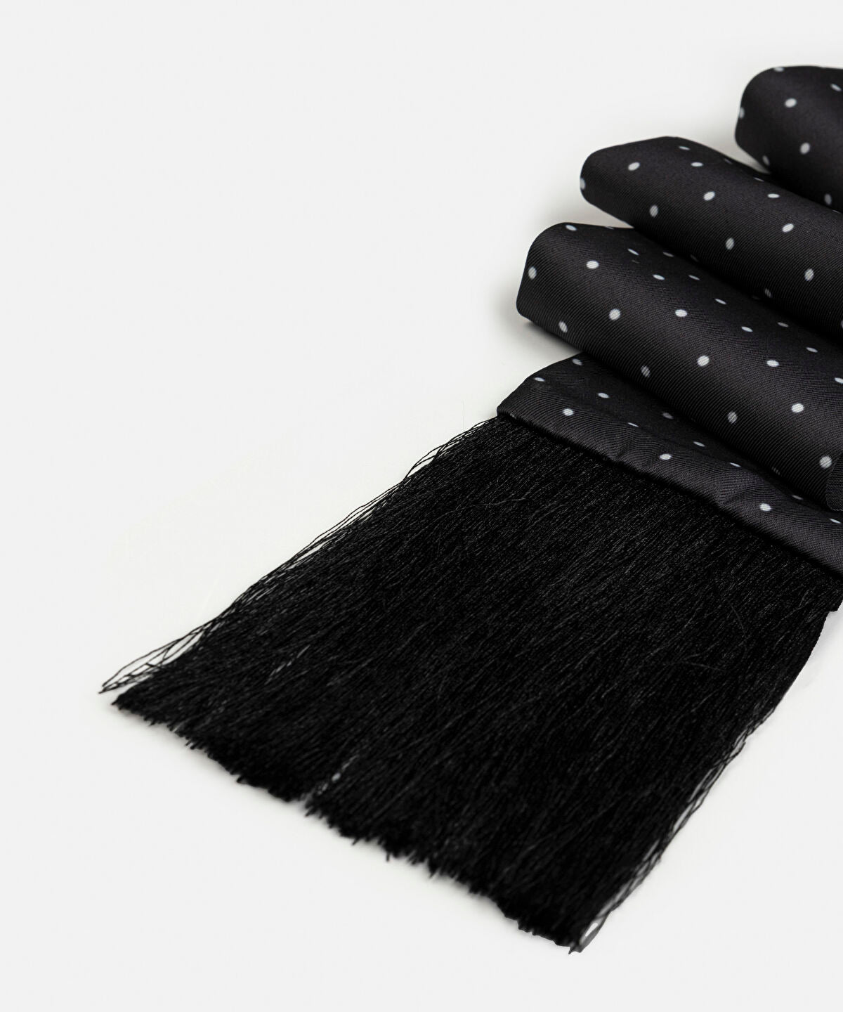 Zoomed Polka Dot Fringed Scarf