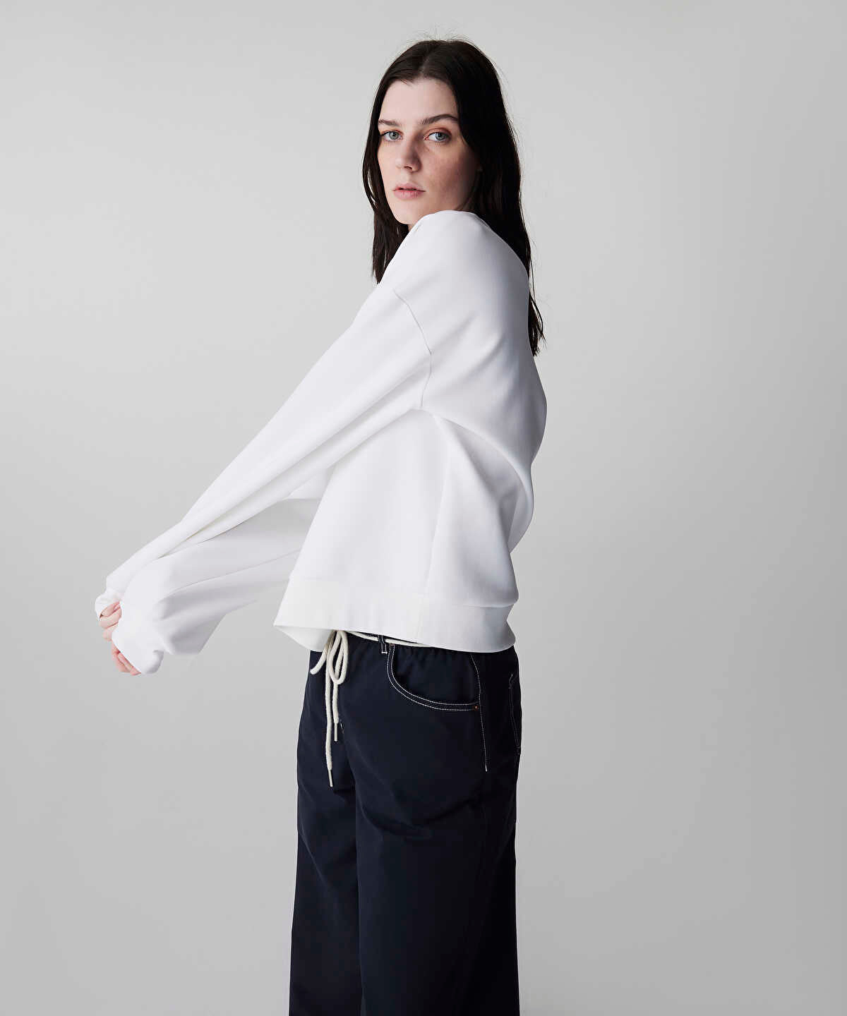 Zoomed Embellished Scuba Sweatshirt