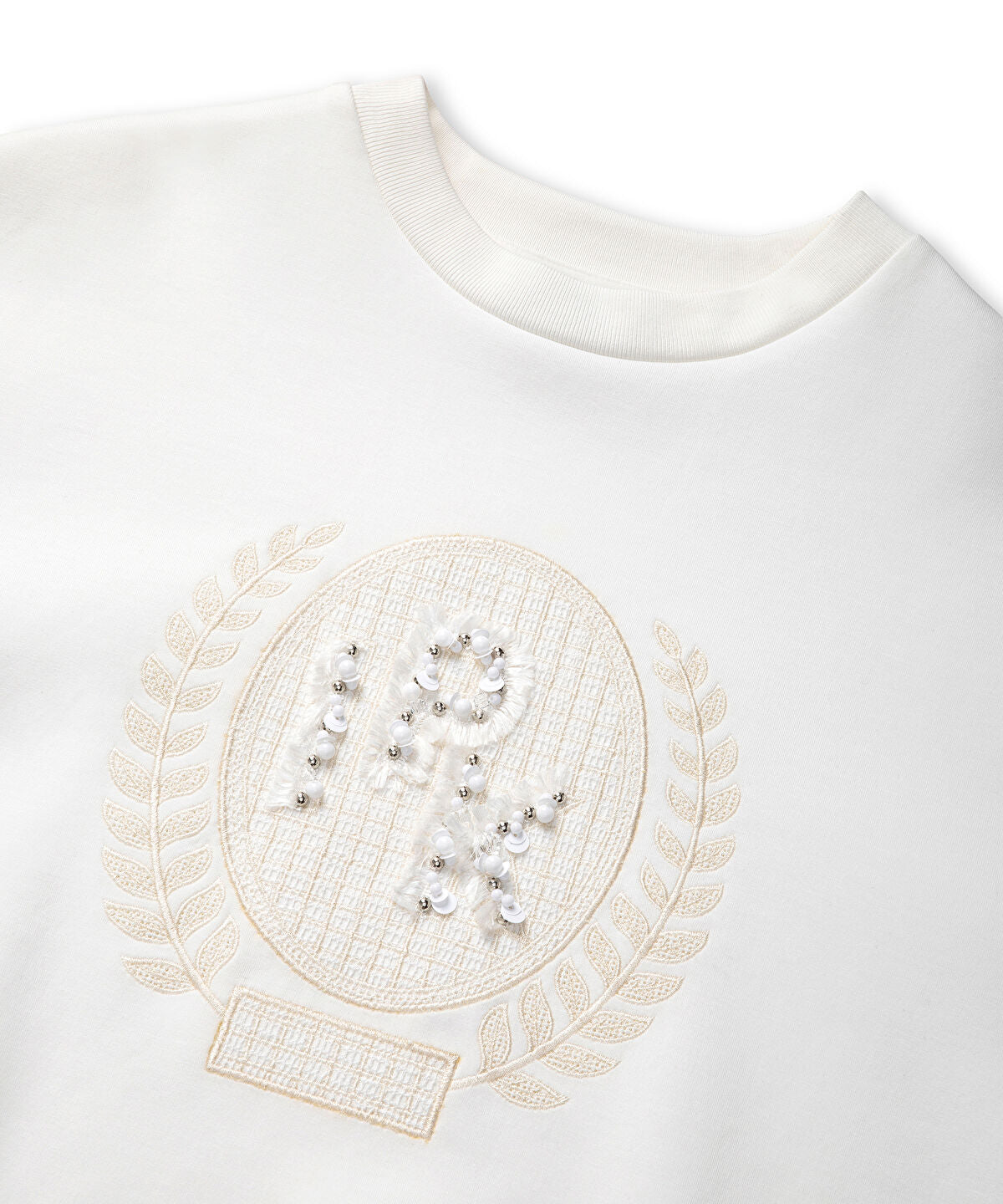 Zoomed Embellished Scuba Sweatshirt