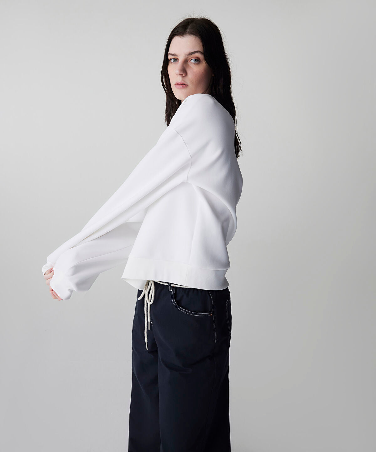 Zoomed Embellished Scuba Sweatshirt