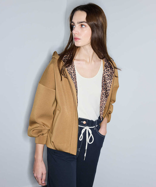 Leopard Scarf Detail Sweatshirt