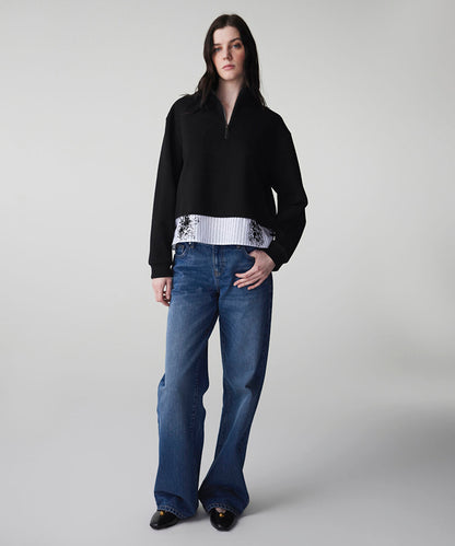 Layered-Effect Color-Block Sweatshirt
