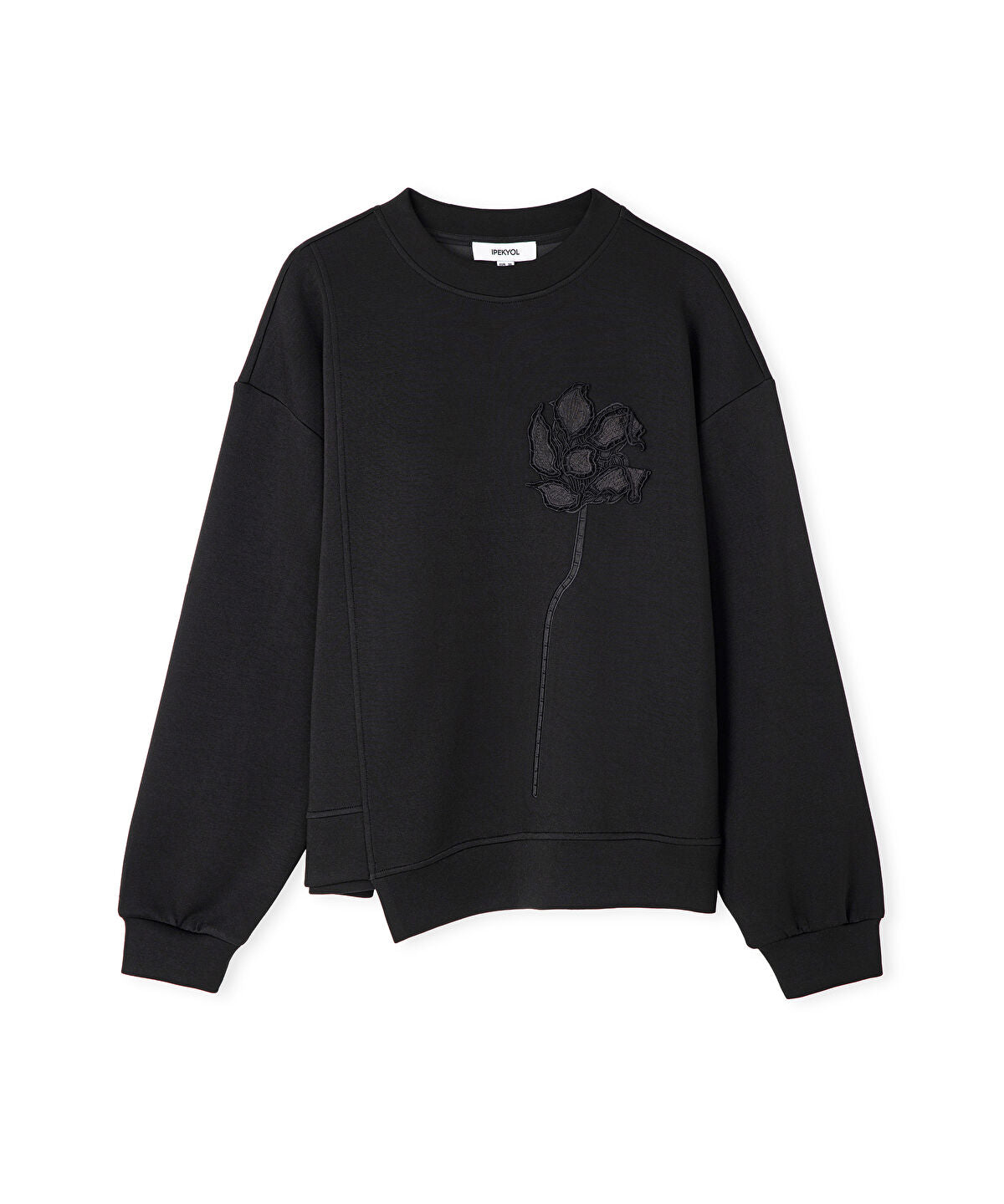 Zoomed Floral Applique Sweatshirt