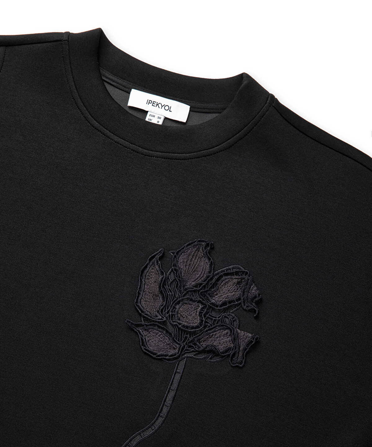 Zoomed Floral Applique Sweatshirt