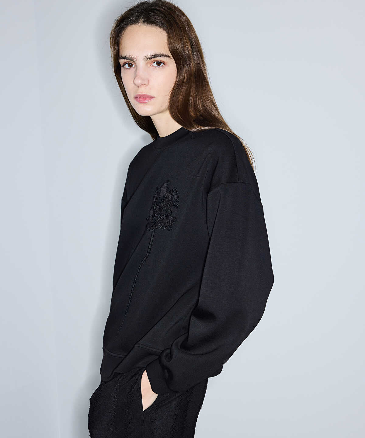 Floral Applique Sweatshirt