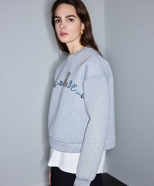 Embellished Scuba Sweatshirt