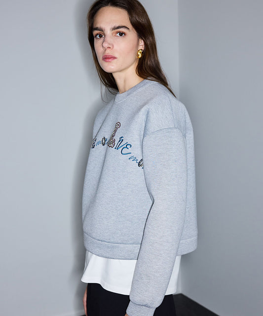 Embellished Scuba Sweatshirt