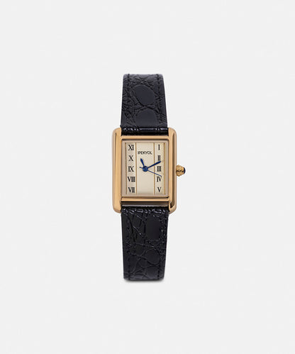 Textured Leather-Effect Strap Watch
