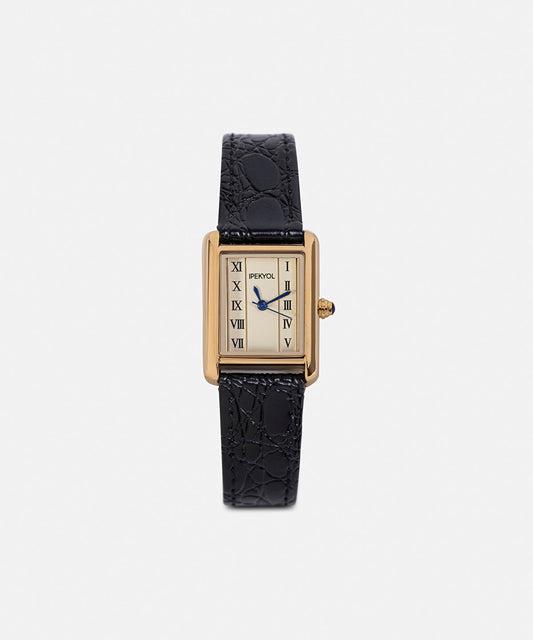 Textured Leather-Effect Strap Watch